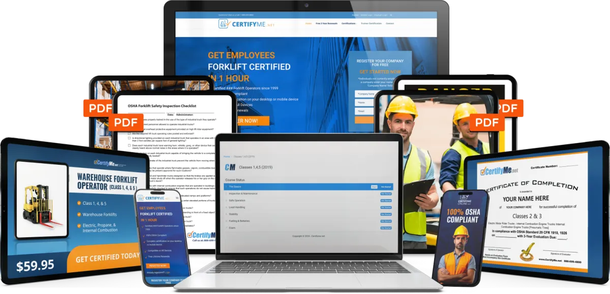 Online forklift certification for OSHA compliance