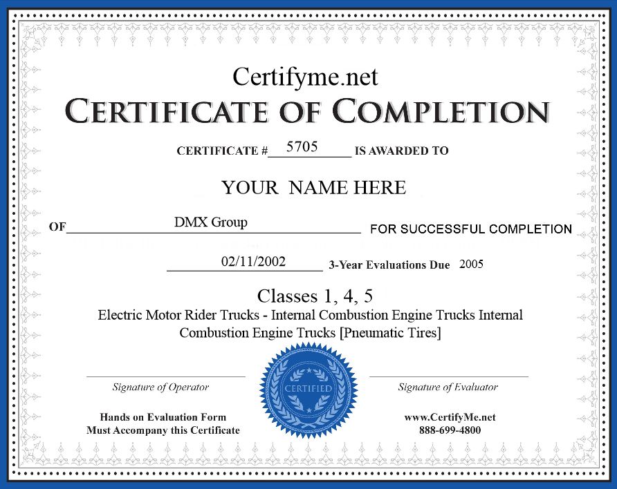 Free Forklift Certification Card Template PRINTABLE TEMPLATES